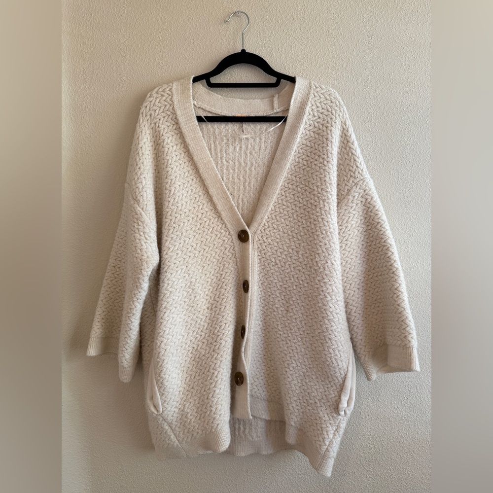 Cozy Cream Button-Up Women's Sweater